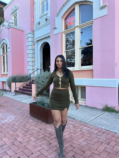 Arlo Cardigan & Mini Skirt Set