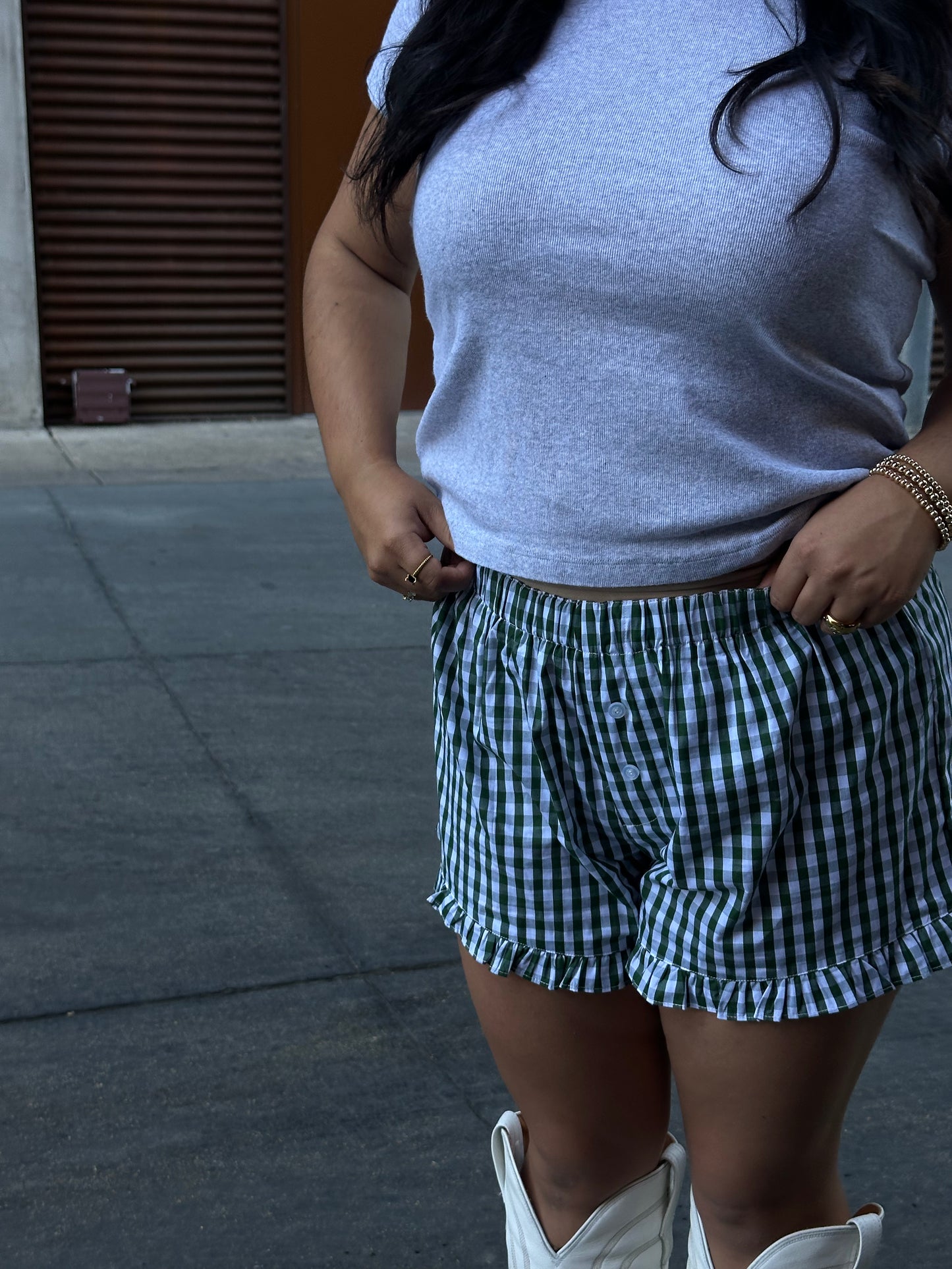 Georgia Gingham Ruffle Shorts